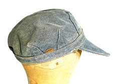 Vintage 1970s Levi  s Orange Tab Military Style Faded Denim Hat size 7-1/8