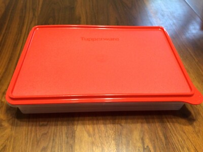 Tupperware Cold Cut Keepers / Snack-Stor LARGE NEW !! w/RED lid, rectangle shape