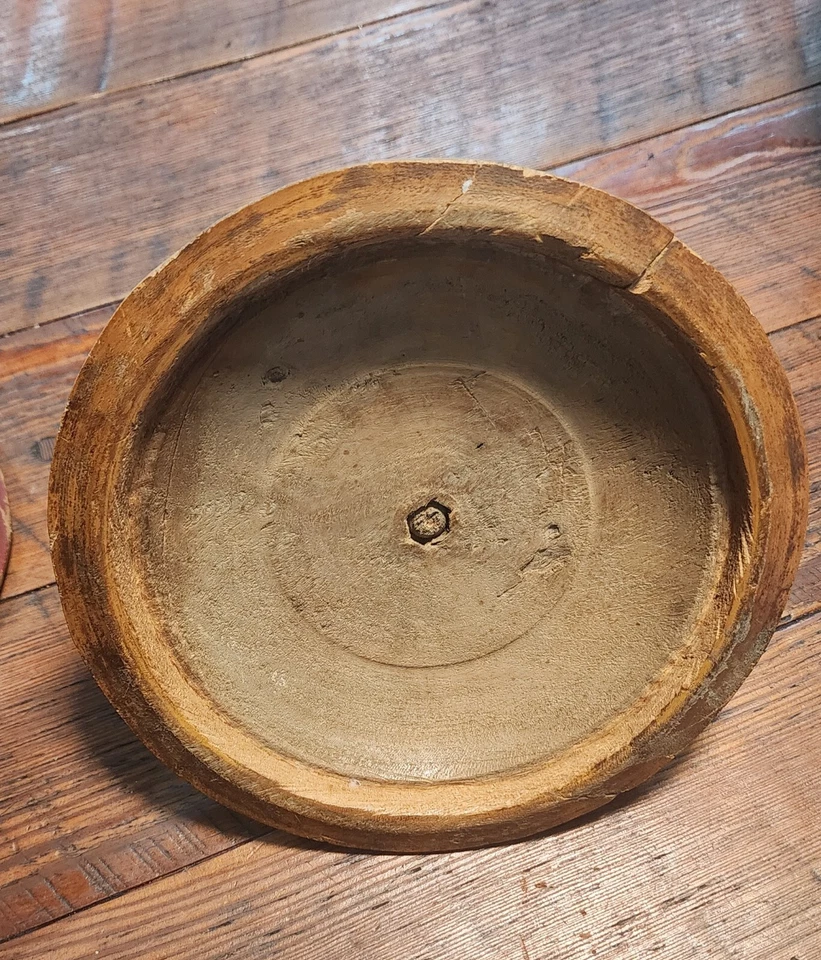 Antigua caja de especias india pintada de laca roja de madera antigua de 1800 caja Tikka Kumkum Foto 4 de 4