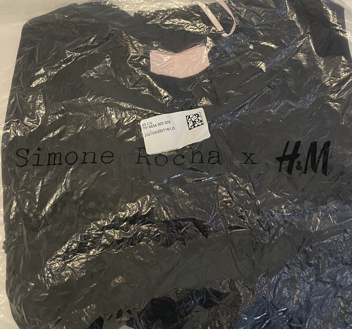 Simone Rocha x H&M Black Appliquéd T-shirt -Large | eBay