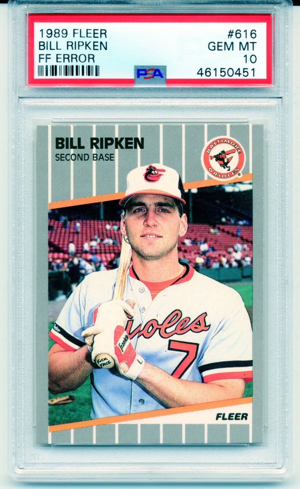 valeur de la carte d'erreur de billy ripken