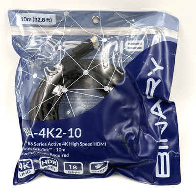 Binary B6 Series Active 4K High Speed HDMI Cable 10m 60Hz 18Gbps B6A-4K2-10