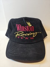 Vintage Winston Racing Team Hat NASCAR Cap Black Velvet Snapback Embroidered