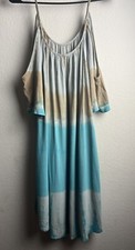KORI AMERICA MULTICOLOR TIE DYE COLD SHOULDER BOHO SUNDRESS SIZE SMALL PREOWNED