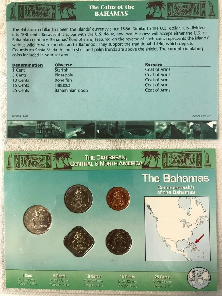 BAHAMAS : 5 COIN CENTS (1992-2007) BU SET IN ORIGINAL PACK AND HISTORY. - Image 2 of 4