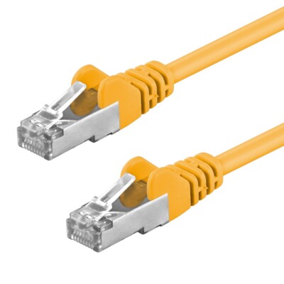 CAT.6 SFTP PiMF Kabel 15m gelb doppelt geschirmt CCA Patchkabel LAN DSL Netzwerk