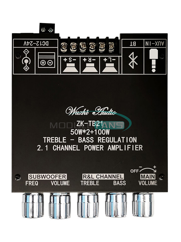 ZK-TB21 DC12-24V 2.1 Channel Bluetooth 5.0 Digital Amplifier