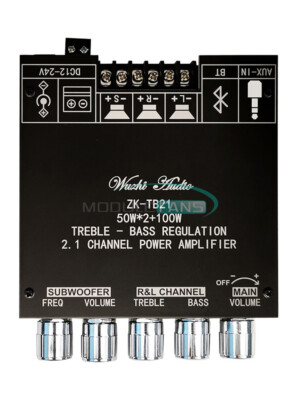 ZK-TB21 DC12-24V 2.1 Channel Bluetooth 5.0 Digital Amplifier