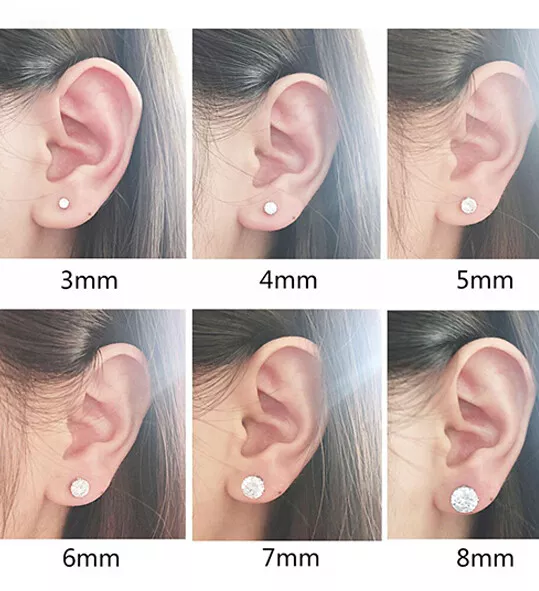 8mm earrings on ear sale