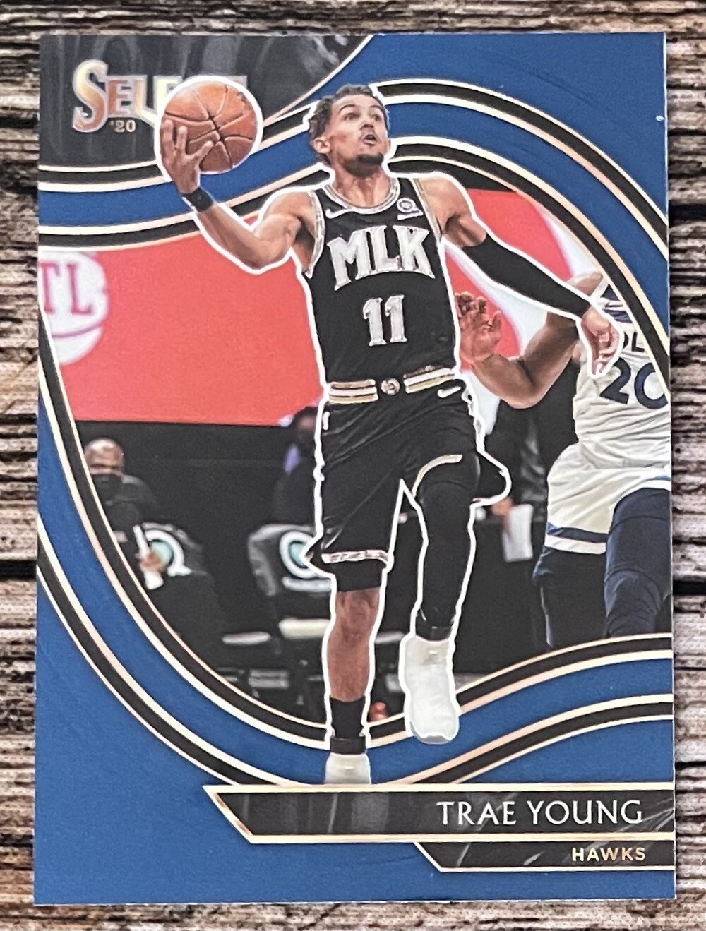 2020-21 Panini Select Courtside Retail Blue Base Trae Young #227 Hawks