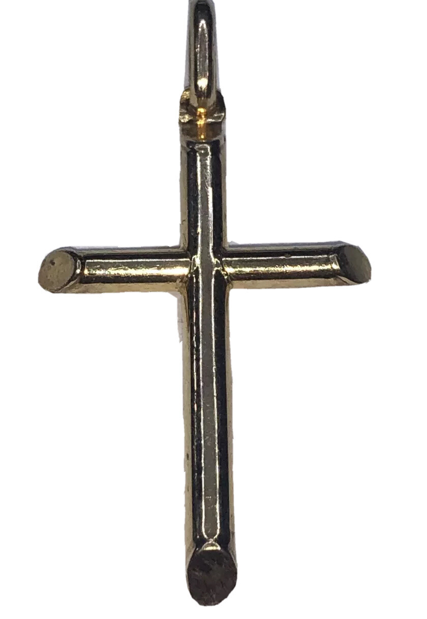 10k Solid Yellow Gold Simple & Traditional Cross … - image 1