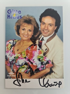 GITTE & KLAUS autograph signed autograph signed autograph card original