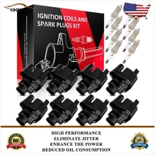 8 Square Ignition Coil & Spark Plug For Avalanche 2002-2006 1500 2003-2006 2500