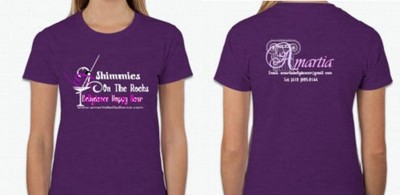 Purple Shimmies on the Rocks Bellydance Belly Dance Happy Hour TShirt S,M,L