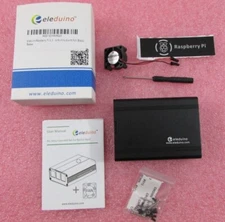 NEW Eleduino Alu Alloy Case With Fan For Raspberry Pi 3 - Black - X001EHWXQ3