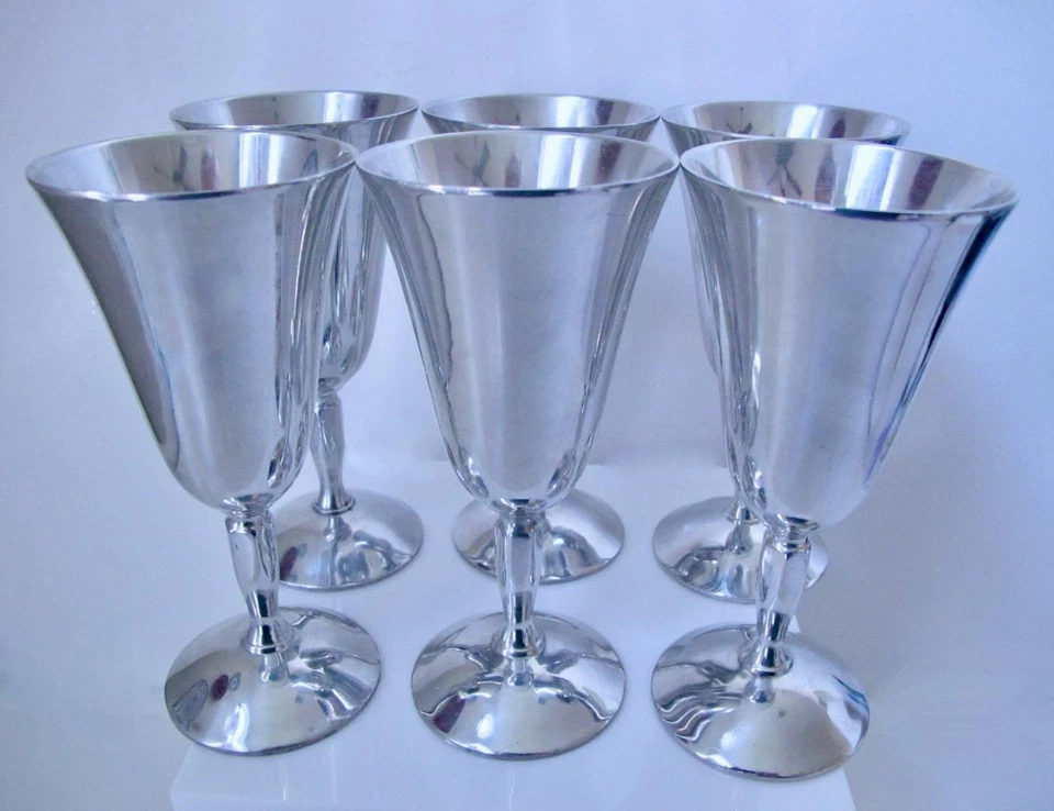 Juego / 6 copas de plata Raimond Italia vajilla de vino elegantes tazas navideñas 10 disponibles Foto 3 de 4