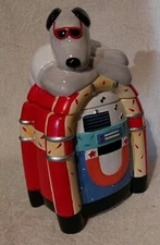 New Coco Dowley Dog Cookie Jar 12" Jukebox Certified Int'l Co Vtg + Org box HTF