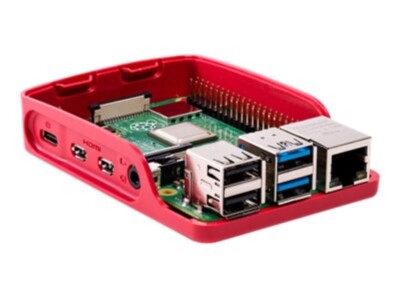 RASPBERRY PI 4B Gehäuse Original Himbeer/weiß