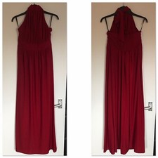 Stunning Ladies Amelia Collection Red Halter Neck Evening Dress - Size 14