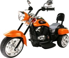 Electric Child Motorcycle Orange Harley Davidson 6V Battery Motor Ride On Toy