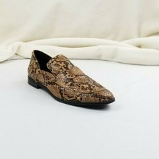 Zara Trafaluc Size 37 US 6.5-7 Snake/Animal Print Loafer Flat Slip On Shoes