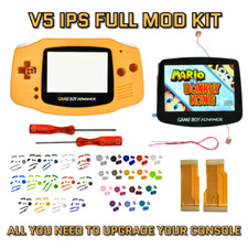 Game Boy Advance GBA V5 IPS LCD Backlit Housing Shell Mod Kit ORANGE