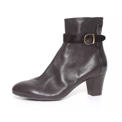 AGL Z27113* Dark Brown Leather Women Ankle Boot Size 41 EUR/ 10 US