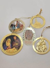 Lot Of 5 Vintage Metal Christmas Ornaments.