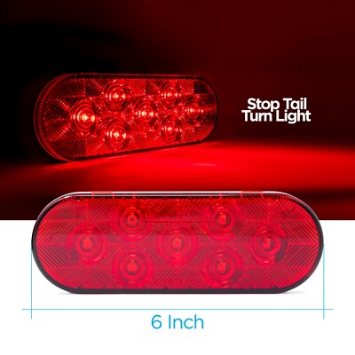 Pro LED 607R24V - 24 Volt 6'' Oval Stop, Tail, Turn Light With 7 Red LEDs