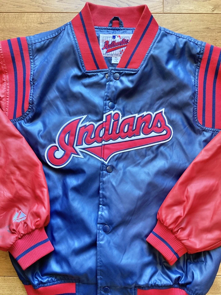 Cleveland INDIANS Vintage Jacket Adult Small Authentic Guardians Majestic MLB - Image 2 of 4