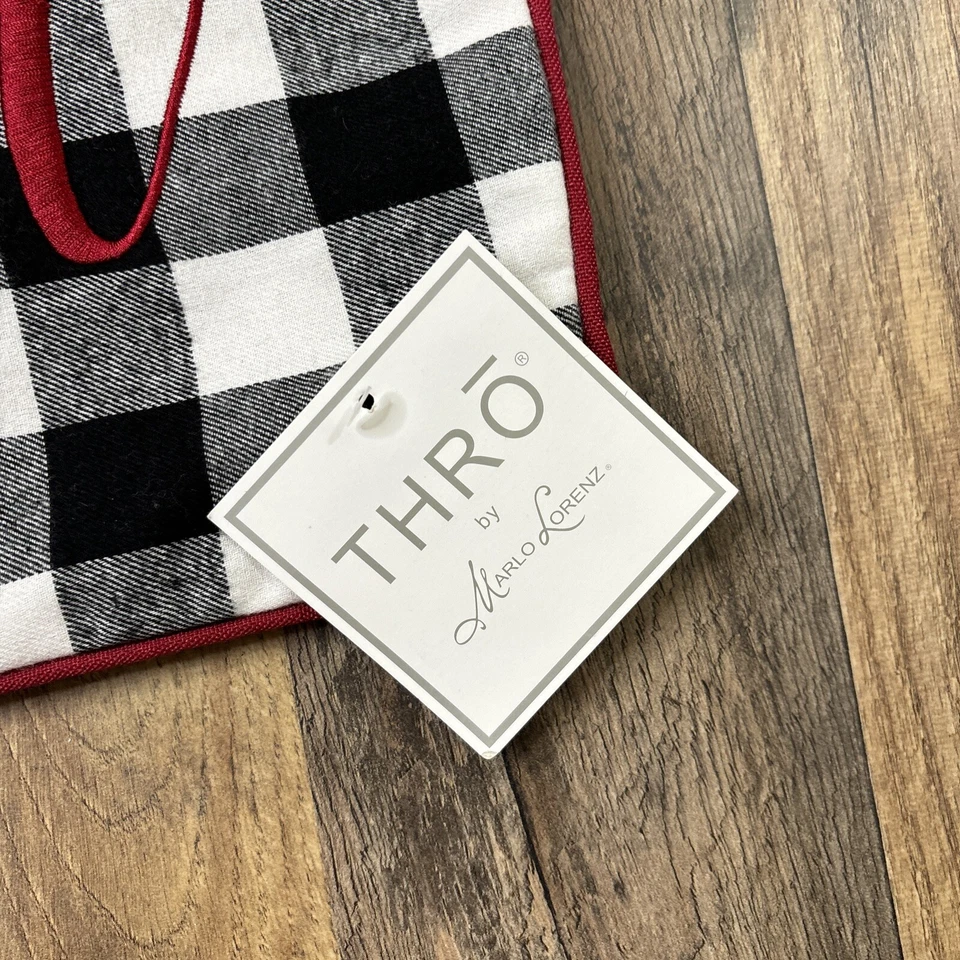 Thro Marlo Lorenz Plaid Cheer Holiday Throw Pillow Cover 12x20 NEW w TAGS - Image 2 of 4