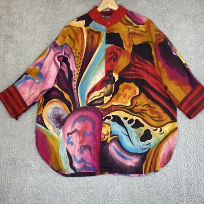 Dilemma Dhun Shroff Stunning Art Silk Abstract Dolman Sleeve Blouse