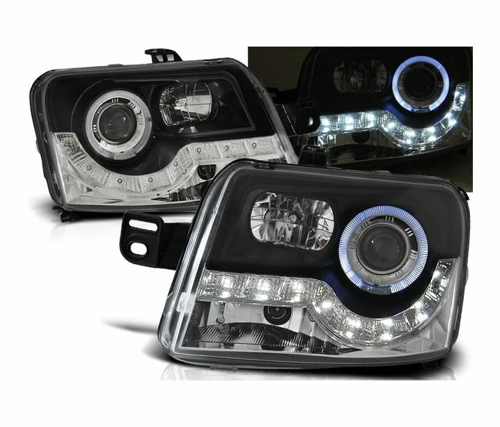 headlights for FIAT PANDA 2003 2004 2005 2008 2009 2010 2011 daylight black LHD