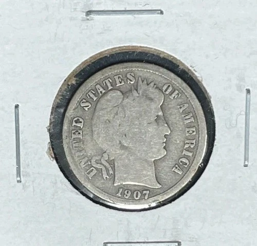 1907-D BARBER SILVER DIME ~GOOD  ~NICE COIN~ 90% SILVER
