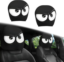 2PCS Funny Cartoon Car Headrest Covers, Cute Funny Cartoon Eyes Car Seat Head Re