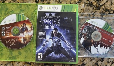 Xbox 360 Games (Dragon Age II, Fable III, Star Wars The Force Unleashed II)