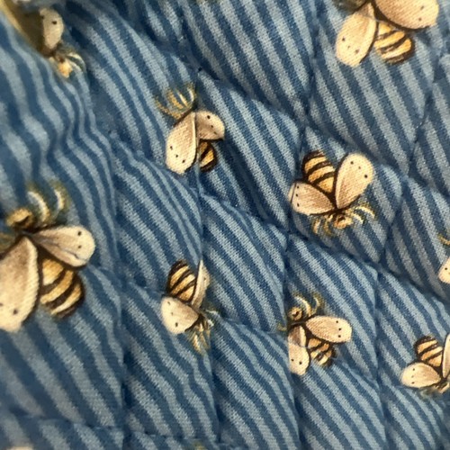 Vera Bradley Vintage Retired Small Blue Yellow Bumble Bees Roses Backpack - Picture 2 of 9