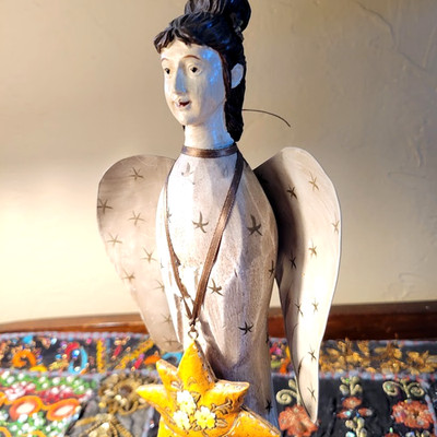 Vintage Santos Style Handcarved Wood Dolls