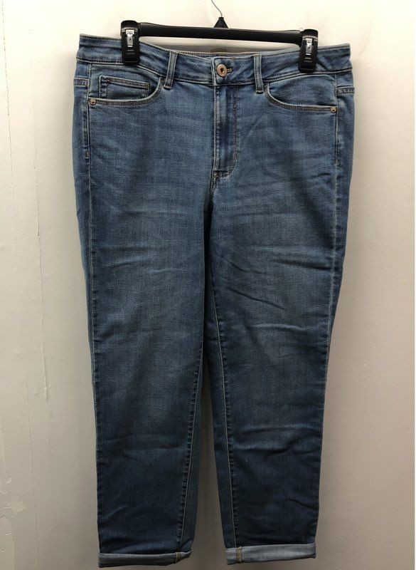 J. Jill Women's Blue Boyfriend Straight-Leg Ankle Brooklyn Denim Jeans NWT Sz 10