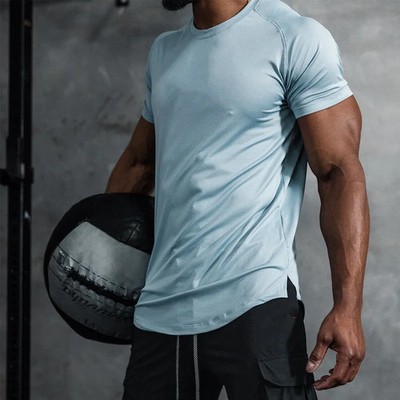 2025 New Men's quick-drying short-sleeved shirt, Running fitness sweatshirt, Moi