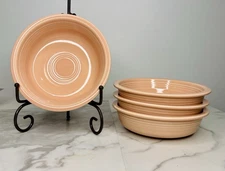 4- Vintage Retired HL Co. Fiesta Ware Peach/Apricot fruit bowls 5.25” Made In US