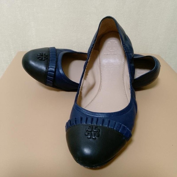 Women Tory Burch Heels Black Leather 37.5 #NZVD