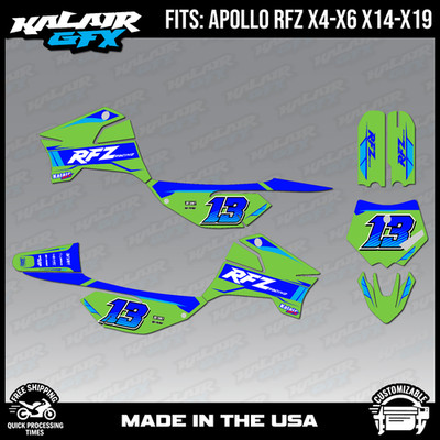 Graphics Kit for  Apollo RFZ X4 X5 X6, X14 to X19 OEM Series - Green