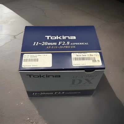 New Tokina AT-X Pro DX 11-20mm F2.8 Canon APS-C with Lens Hood and Box Papers