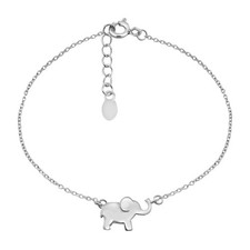 Charming Little Elephant Charm Sterling Silver Chain Bracelet
