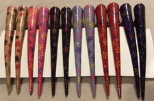 Set of 12 Multi Colored Hair Clips Claw Glittery Flowers NEW