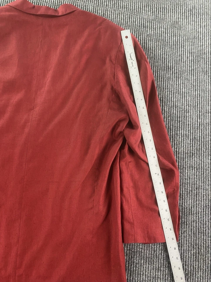 Vintage Structure Sport Coat Extra Large Red Linen Designer Summer Premium - Image 4 of 4