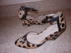 COLE HAAN Wedge LEOPARD Printed Haircalf Womens Shoes Heels, Size 7.5 Buckle — photo 3