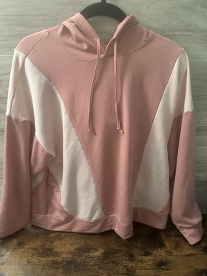 Ebb & Flow Women s XL Pink Color block Hoodie Sweatshirt Athleisure