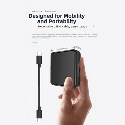 USB-C Expansion Hub 100W mit Magnetltor TF/SD Type C Adapter